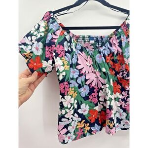 Old Navy Babydoll Top Puff Sleeve Women Small Floral Milkmaid Peasant Cottage